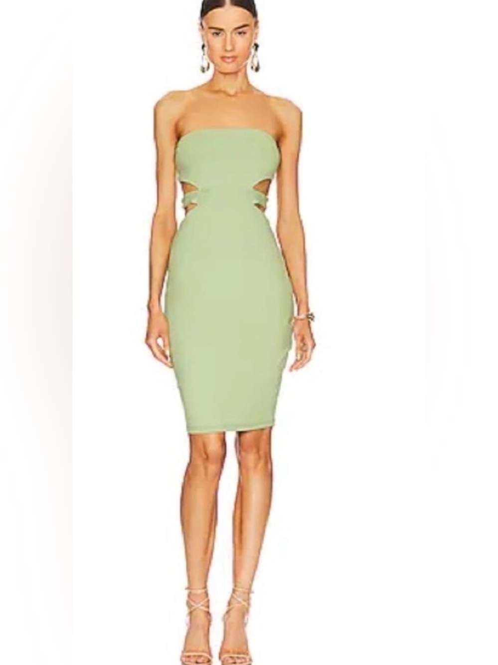 Susana Monaco Green strapless cutout mini dress